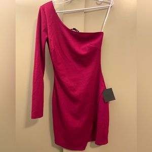 Brand new, One shoulder magenta cocktail/party dress